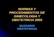 NORMAS Y PROCEDIMIENTOS DE GINECOLOGIA Y OBSTETRICIA 2003 GLOSARIOOBSTETRICIA