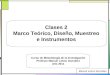 Clases 2 Marco Teórico, Diseño, Muestreo e Instrumentos Curso de Metodología de la Investigación Profesor Manuel Lobos González Año 2011