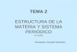 TEMA 2 ESTRUCTURA DE LA MATERIA Y SISTEMA PERIÓDICO (1ª parte) Fernando Granell Sánchez