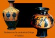 Relatos en la cerámica Griega 4° básico. Objetivo Describir sus observaciones de obras de arte y objetos, usando elementos del lenguaje visual y expresando