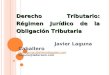 Javier Laguna Caballero jlc@lagunacaballeroabogados.com jlaguna@ladersam.com Derecho Tributario: Régimen Jurídico de la Obligación Tributaria