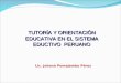 TUTORÍA Y ORIENTACIÓN EDUCATIVA EN EL SISTEMA EDUCTIVO PERUANO Lic. Johana Pomajambo Pérez