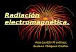 Radiación electromagnética. Ana Lestón M artínez. Susana Vázquez Castro