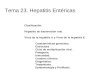 Tema 23. Hepatitis Entéricas Clasificación. Hepatitis de transmisión oral. Virus de la hepatitis A y Virus de la hepatitis E. Características generales
