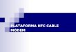 PLATAFORMA HFC CABLE MÓDEM. Cabecera regional Anillo de fibra (TV simplex, una fibra datos full duplex, 2 fibras, SONET/SDH) Cabecera local Receptor y