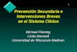 1 Prevención Secundaria e Intervenciones Breves en el Sistema Clínico Michael Fleming Linda Manwell Universidad de Wisconsin-Madison