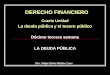 DERECHO FINANCIERO Cuarta Unidad La deuda pública y el tesoro público Décimo tercera semana LA DEUDA PÚBLICA Dra. Felipa Elvira Muñoz Ccuro