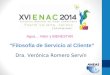 “Filosofía de Servicio al Cliente” Dra. Verónica Romero Servín Agua… Valor y BIENESTAR