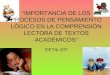 CETis 107 “IMPORTANCIA DE LOS PROCESOS DE PENSAMIENTO LÓGICO EN LA COMPRENSIÓN LECTORA DE TEXTOS ACADÉMICOS”