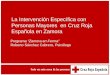 La Intervención Específica con Personas Mayores en Cruz Roja Española en Zamora Programa “Zamora en Forma” Roberto Sánchez Cabrero, Psicólogo