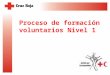 Proceso de formación voluntarios Nivel 1. Propósito Proporcionar a los participantes los conocimientos básicos, técnicas y herramientas para cumplir eficientemente