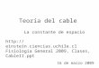 Teoría del cable La constante de espacio 16 de marzo 2009  Fisiologia General 2009, Clases, CableII.ppt