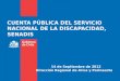 CUENTA PÚBLICA DEL SERVICIO NACIONAL DE LA DISCAPACIDAD, SENADIS 14 de Septiembre de 2012 Dirección Regional de Arica y Parinacota