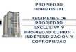 PROPIEDAD HORIZONTAL REGIMENES DE PROPIEDAD EXCLUSIVA Y PROPIEDAD COMUN - INDEPENDIZACIÓN Y COPROPIEDAD