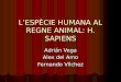 L’ESPÈCIE HUMANA AL REGNE ANIMAL: H. SAPIENS Adrián Vega Alex del Amo Fernando Vílchez