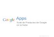 Apps Suite de Productos de Google en la Nube. Objetivos 1. Utilizar las funciones básicas de Google Apps: Gmail, Drive y Calendario. 2. Reconocer Google