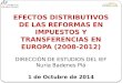 EFECTOS DISTRIBUTIVOS DE LAS REFORMAS EN IMPUESTOS Y TRANSFERENCIAS EN EUROPA (2008-2012) DIRECCIÓN DE ESTUDIOS DEL IEF Nuria Badenes Plá 1 de Octubre