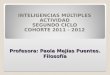 Profesora: Paola Mejías Puentes. Filosofía INTELIGENCIAS MÚLTIPLES ACTIVIDAD SEGUNDO CICLO COHORTE 2011 - 2012