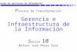 Gestión de Servicios de Información Gerencia e Infraestructura de la Información S esión 10 Nelson José Pérez Díaz P roceso de Transformación