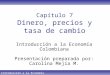 Introducción a la Economía Colombiana Capítulo 7 Dinero, precios y tasa de cambio Introducción a la Economía Colombiana Presentación preparada por: Carolina