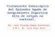 Dr. Juan Yerandy Ramos Contreras H.M.C. Dr. Luis Díaz Soto Tratamiento Endoscópico del Episodio Agudo de Sangramiento Digestivo Alto de origen no variceal