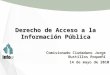 Derecho de Acceso a la Información Pública Comisionado Ciudadano Jorge Bustillos Roqueñí 14 de mayo de 2010