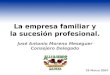 1 La empresa familiar y la sucesión profesional. José Antonio Moreno Meseguer Consejero Delegado 28 Marzo 2007