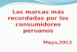 Las marcas más recordadas por los consumidores peruanos Mayo,2012
