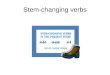 Stem-changing verbs. Also called “boot verbs” There is never a stem-change in the vosotros or nosotros forms