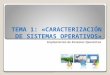 TEMA 1: «CARACTERIZACIÓN DE SISTEMAS OPERATIVOS» Implantación de Sistemas Operativos