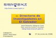 CONACYT, Hotel Sheraton Presidente  96- Directorio de Investigadores en El Salvador 96- Directorio de Investigadores en El Salvador