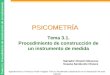 Tema 3.1. Procedimiento de construcción de un instrumento PSICOMETRÍA Tema 3.1. Procedimiento de construcción de un instrumento de medida Salvador Chacón
