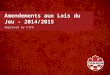 Amendements aux Lois du Jeu - 2014/2015
