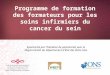 Programme de formation des formateurs pour les soins infirmiers du cancer du sein