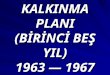 KALKINMA PLANI (BİRİNCİ BEŞ YIL) 1963 — 1967