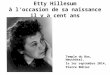 Etty Hillesum à l’occasion de sa naissance il y a cent ans