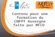 Contenu pour une formation du CNFPT Auvergne faite par MFCO 