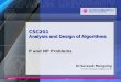 CSC201  Analysis and Design of Algorithms P and NP Problems