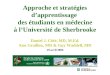 Approche et stratégies d’apprentissage  des étudiants en médecine à l’Université de Sherbrooke