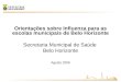 Orientações sobre  Influenza para as escolas municipais  de Belo Horizonte