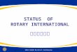 STATUS  OF  ROTARY INTERNATIONAL 國際扶輪現況