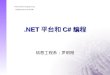 NET 平台和 C# 编程