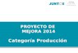 PROYECTO DE  MEJORA 2014 Categoría Producción