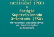 Prática como componente curricular (PCC)  x  Estágio Supervisionado Orientado (ESO)
