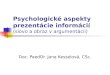 Psychologické aspekty  prezentácie informácií (slovo a obraz v argumentácii)