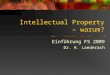 Intellectual Property  –  warum?