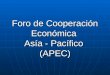 Foro de Cooperación Económica  Asía - Pacífico  (APEC)
