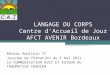 LANGAGE DU CORPS Centre d’Accueil de Jour AFCT AVENIR Bordeaux