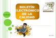 BOLETÍN  ELECTRÓNICO  DE LA  CALIDAD