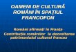 OAMENI DE CULTURĂ ROMÂNI ÎN SPAŢIUL FRANCOFON